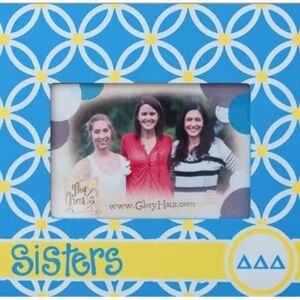 Glory Haus Blue and Yellow tri delta 'Sisters' Picture Frame